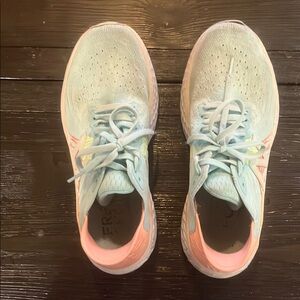 New Balance Blue and Peach Athletic Shoes